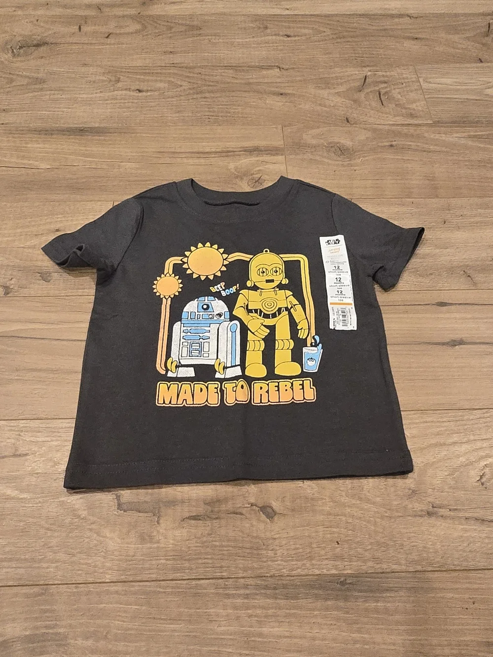 🌻 NWT Star Wars Droids Rebel Graphic Tee Shirt Size 12M